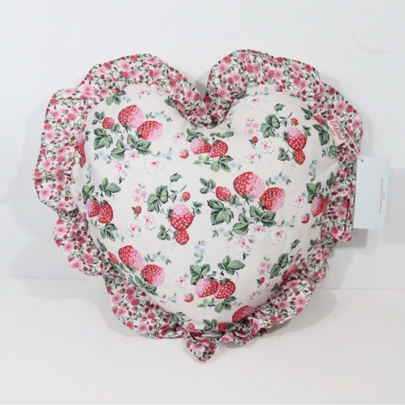 Cath Kidston London Strawberry Heart Ruffle Cushion - Picture 3 of 12